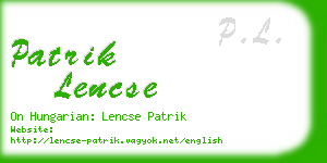 patrik lencse business card